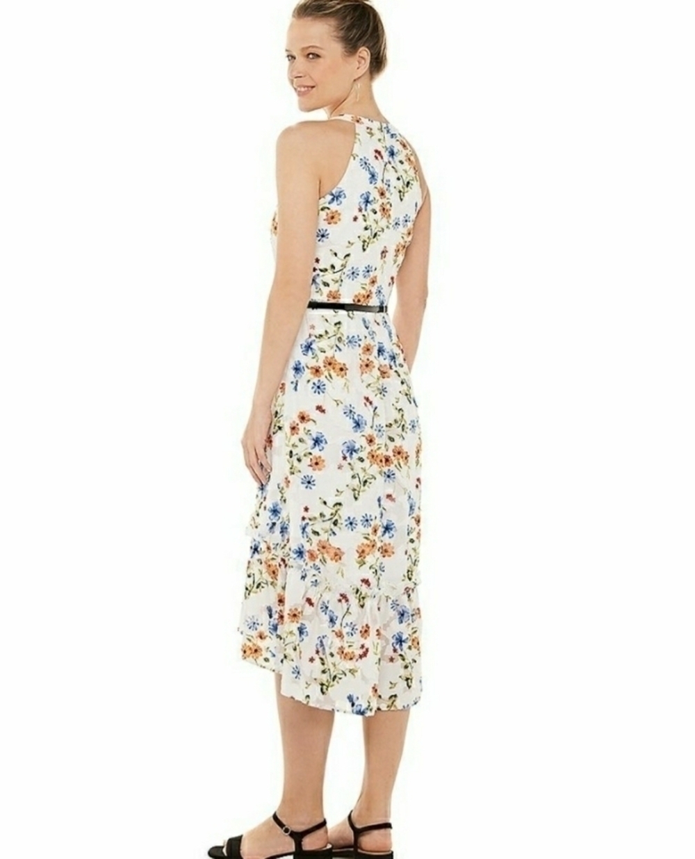 Elle Halter Fit and Flare Floral Dress Sz S - Picture 4 of 8